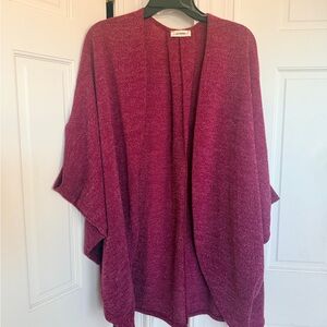 Eesome Raspberry/Wine Dolman Cardigan Sweater